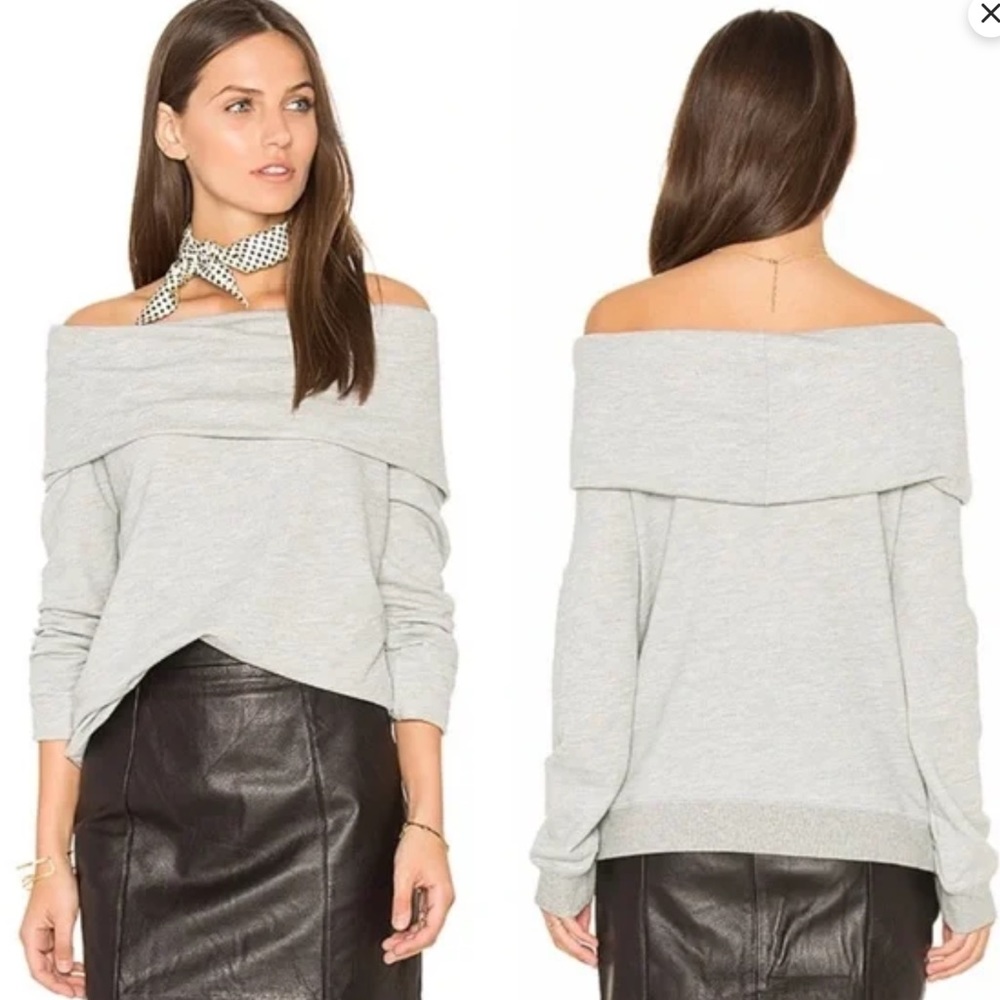 JOIE SOLARIA OFF THE SHOULDER LONG SLEEVE TOP SMALL